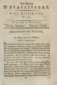 Der Brieger Bürgerfreund : eine Zeitschrift. [Jg.12], No. 15 (14 April 1820) + dod.