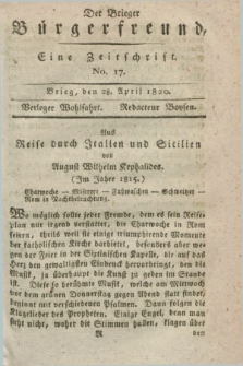 Der Brieger Bürgerfreund : eine Zeitschrift. [Jg.12], No. 17 (28 April 1820) + dod.