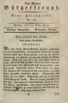 Der Brieger Bürgerfreund : eine Zeitschrift. [Jg.12], No. 19 (12 May 1820) + dod.