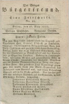 Der Brieger Bürgerfreund : eine Zeitschrift. [Jg.12], No. 21 (26 May 1820) + dod.