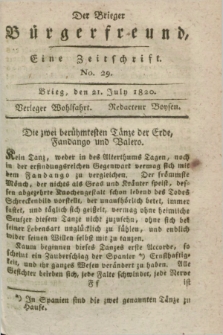 Der Brieger Bürgerfreund : eine Zeitschrift. [Jg.12], No. 29 (21 July 1820) + dod.