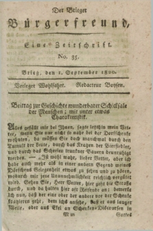 Der Brieger Bürgerfreund : eine Zeitschrift. [Jg.12], No. 35 (1 September 1820) + dod.