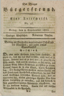 Der Brieger Bürgerfreund : eine Zeitschrift. [Jg.12], No. 36 (8 September 1820) + dod.