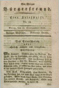 Der Brieger Bürgerfreund : eine Zeitschrift. [Jg.12], No. 38 (22 September 1820) + dod.