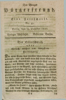 Der Brieger Bürgerfreund : eine Zeitschrift. [Jg.12], No. 41 (13 October 1820) + dod.