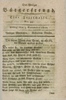 Der Brieger Bürgerfreund : eine Zeitschrift. [Jg.12], No. 44 (3 November 1820) + dod.