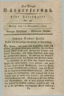 Der Brieger Bürgerfreund : eine Zeitschrift. [Jg.12], No. 46 (17 November 1820) + dod.