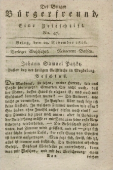 Der Brieger Bürgerfreund : eine Zeitschrift. [Jg.12], No. 47 (24 November 1820) + dod.
