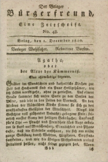 Der Brieger Bürgerfreund : eine Zeitschrift. [Jg.12], No. 48 (1 December 1820) + dod.