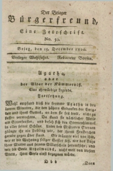 Der Brieger Bürgerfreund : eine Zeitschrift. [Jg.12], No. 50 (15 December 1820) + dod.