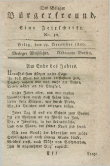 Der Brieger Bürgerfreund : eine Zeitschrift. [Jg.12], No. 52 (29 December 1820) + dod. + wkładka