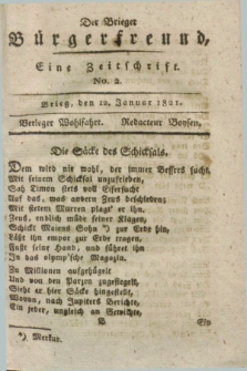 Der Brieger Bürgerfreund : eine Zeitschrift. [Jg.13], No. 2 (12 Januar 1821) + dod.