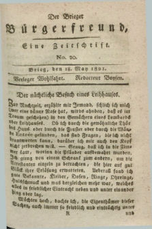 Der Brieger Bürgerfreund : eine Zeitschrift. [Jg.13], No. 20 (18 May 1821) + dod.