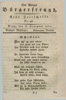 Der Brieger Bürgerfreund : eine Zeitschrift. [Jg.13], No. 46 (16 November 1821) + dod.