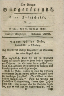 Der Brieger Bürgerfreund : eine Zeitschrift. [Jg.14], No. 3 (18 Januar 1822) + dod.