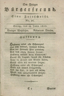 Der Brieger Bürgerfreund : eine Zeitschrift. [Jg.14], No. 26 (28 Juny 1822) + dod.