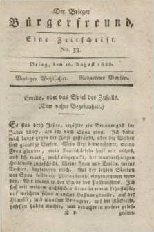 Der Brieger Bürgerfreund : eine Zeitschrift. [Jg.14], No. 33 (16 August 1822) + dod.