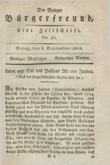 Der Brieger Bürgerfreund : eine Zeitschrift. [Jg.14], No. 36 (6 September 1822) + dod.