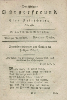 Der Brieger Bürgerfreund : eine Zeitschrift. [Jg.14], No. 41 (11 October 1822) + dod.