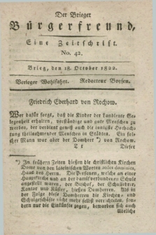 Der Brieger Bürgerfreund : eine Zeitschrift. [Jg.14], No. 42 (18 October 1822) + dod.
