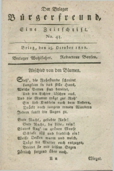Der Brieger Bürgerfreund : eine Zeitschrift. [Jg.14], No. 43 (25 October 1822) + dod.