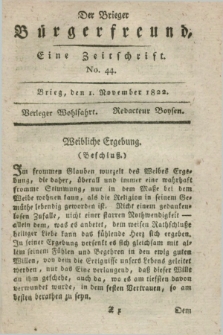 Der Brieger Bürgerfreund : eine Zeitschrift. [Jg.14], No. 44 (1 November 1822) + dod.