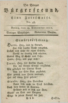 Der Brieger Bürgerfreund : eine Zeitschrift. [Jg.14], No. 48 (29 November 1822) + dod.