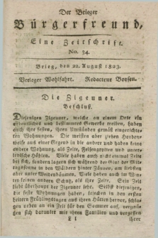 Der Brieger Bürgerfreund : eine Zeitschrift. [Jg.15], No. 34 (22 August 1823) + dod.