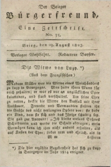 Der Brieger Bürgerfreund : eine Zeitschrift. [Jg.15], No. 35 (29 August 1823) + dod.
