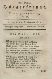 Der Brieger Bürgerfreund : eine Zeitschrift. [Jg.15], No. 36 (5 September 1823) + dod.