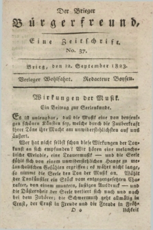 Der Brieger Bürgerfreund : eine Zeitschrift. [Jg.15], No. 37 (12 September 1823) + dod.