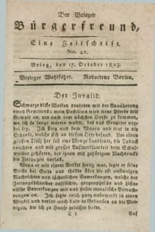 Der Brieger Bürgerfreund : eine Zeitschrift. [Jg.15], No. 42 (17 October 1823) + dod.