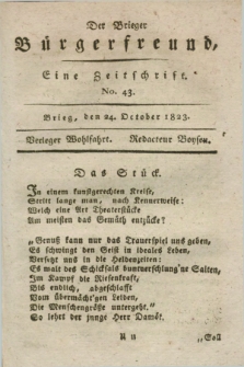 Der Brieger Bürgerfreund : eine Zeitschrift. [Jg.15], No. 43 (24 October 1823) + dod.