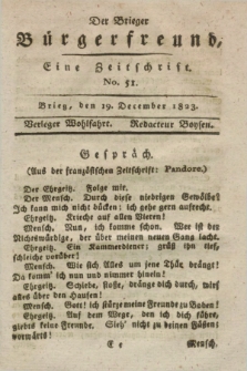 Der Brieger Bürgerfreund : eine Zeitschrift. [Jg.15], No. 51 (19 December 1823) + dod.