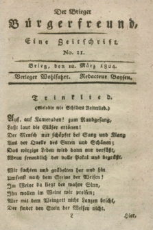 Der Brieger Bürgerfreund : eine Zeitschrift. [Jg.16], No. 11 (12 März 1824) + dod.
