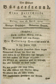 Der Brieger Bürgerfreund : eine Zeitschrift. [Jg.16], No. 16 (16 April 1824) + dod.