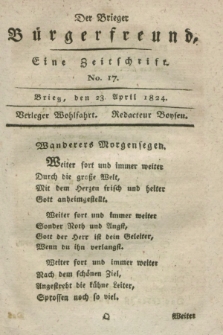 Der Brieger Bürgerfreund : eine Zeitschrift. [Jg.16], No. 17 (23 April 1824) + dod.