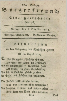 Der Brieger Bürgerfreund : eine Zeitschrift. [Jg.16], No. 36 (3 September 1824) + dod.