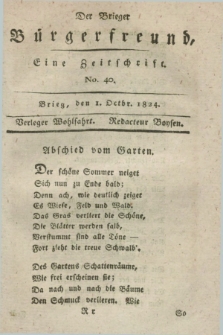 Der Brieger Bürgerfreund : eine Zeitschrift. [Jg.16], No. 40 (1 October 1824) + dod.