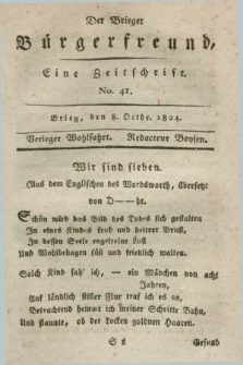 Der Brieger Bürgerfreund : eine Zeitschrift. [Jg.16], No. 41 (8 October 1824) + dod.