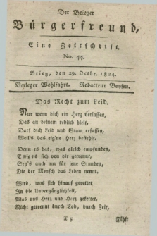 Der Brieger Bürgerfreund : eine Zeitschrift. [Jg.16], No. 44 (29 October 1824) + dod.