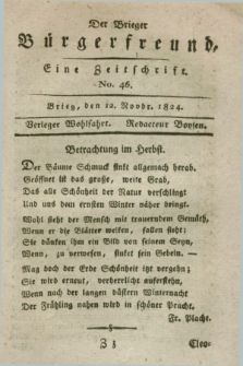 Der Brieger Bürgerfreund : eine Zeitschrift. [Jg.16], No. 46 (12 November 1824) + dod.
