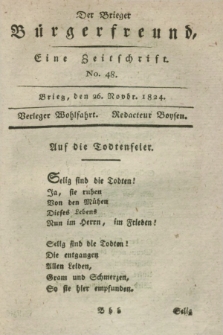 Der Brieger Bürgerfreund : eine Zeitschrift. [Jg.16], No. 48 (26 November 1824) + dod.