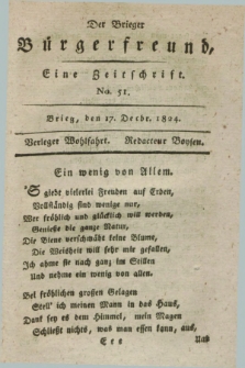 Der Brieger Bürgerfreund : eine Zeitschrift. [Jg.16], No. 51 (17 December 1824) + dod.