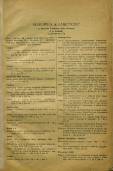 Dziennik Urzędowy Rady Narodowej w M. Krakowie. 1957, Skorowidz alfabetyczny