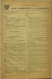 Dziennik Urzędowy Rady Narodowej w M. Krakowie. 1957, nr 2 (30 kwietnia)