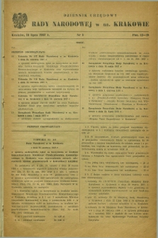 Dziennik Urzędowy Rady Narodowej w M. Krakowie. 1957, nr 3 (31 lipca)