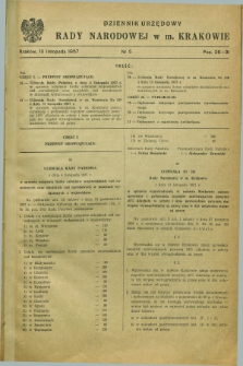 Dziennik Urzędowy Rady Narodowej w M. Krakowie. 1957, nr 5 (15 listopada)