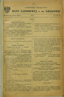 Dziennik Urzędowy Rady Narodowej w M. Krakowie. 1957, nr 7 (31 grudnia)