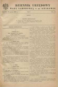 Dziennik Urzędowy Rady Narodowej w M. Krakowie. 1958, nr 3 (15 marca)